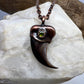 Black Bear Claw with Tourmaline Accent, Small Rear Claw - Copper Electroformed Necklace