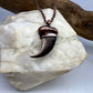 Black Bear Claw with Tourmaline Accent, Small Rear Claw - Copper Electroformed Necklace