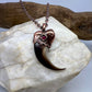 Black Bear Claw with Garnet Accent, Large Front Claw - Copper Electroformed Necklace