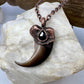 Black Bear Claw with Spinel Accent, Large Front Claw - Copper Electroformed Necklace