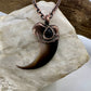 Black Bear Claw with Spinel Accent, Large Front Claw - Copper Electroformed Necklace