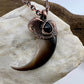 Black Bear Claw with Spinel Accent, Large Front Claw - Copper Electroformed Necklace