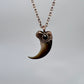 Black Bear Claw with Spinel Accent, Large Front Claw - Copper Electroformed Necklace