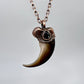 Black Bear Claw with Spinel Accent, Large Front Claw - Copper Electroformed Necklace