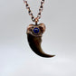 Black Bear Claw with Lapis Lazuli Accent, Large Front Claw - Copper Electroformed Necklace