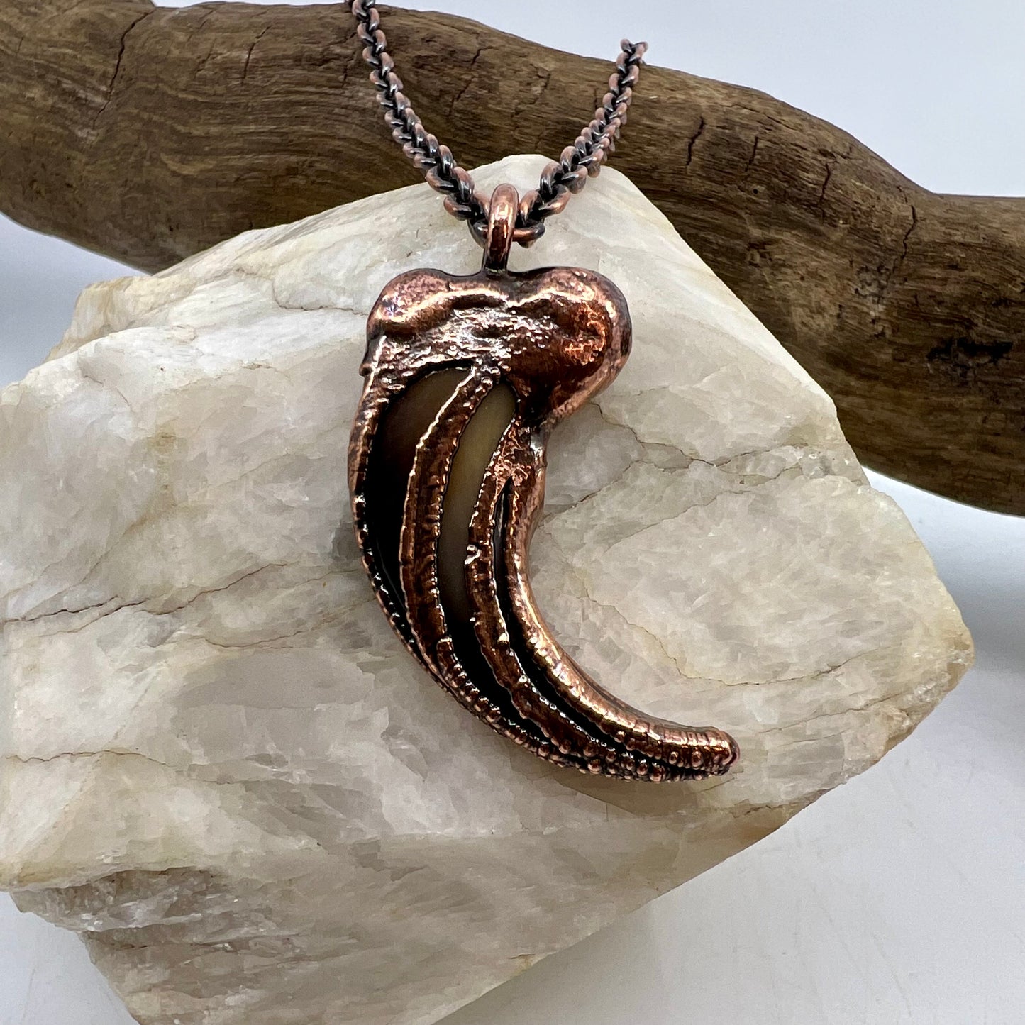 Black Bear Claw Necklace, Large/XL Front Claw - Copper Electroformed