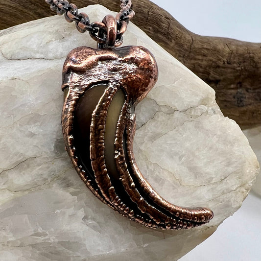 Black Bear Claw Necklace, Large/XL Front Claw - Copper Electroformed