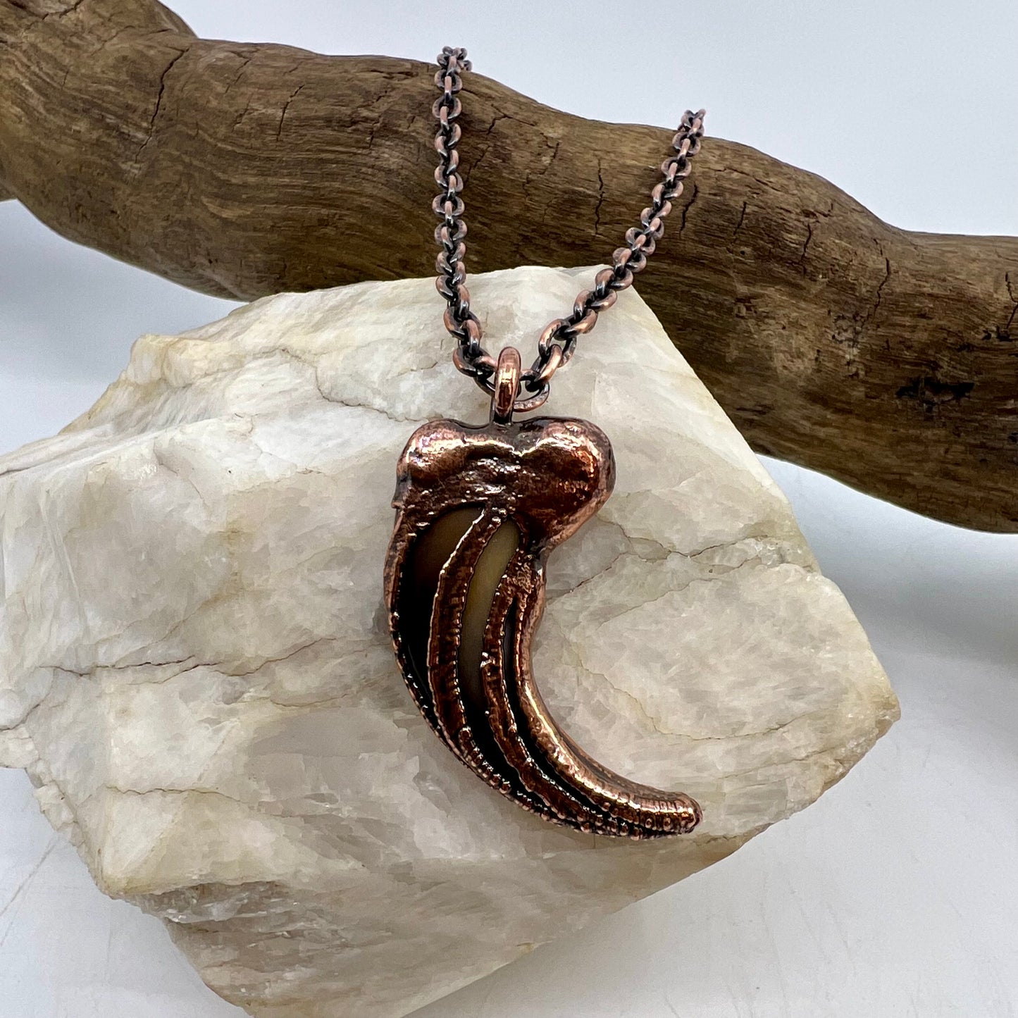 Black Bear Claw Necklace, Large/XL Front Claw - Copper Electroformed