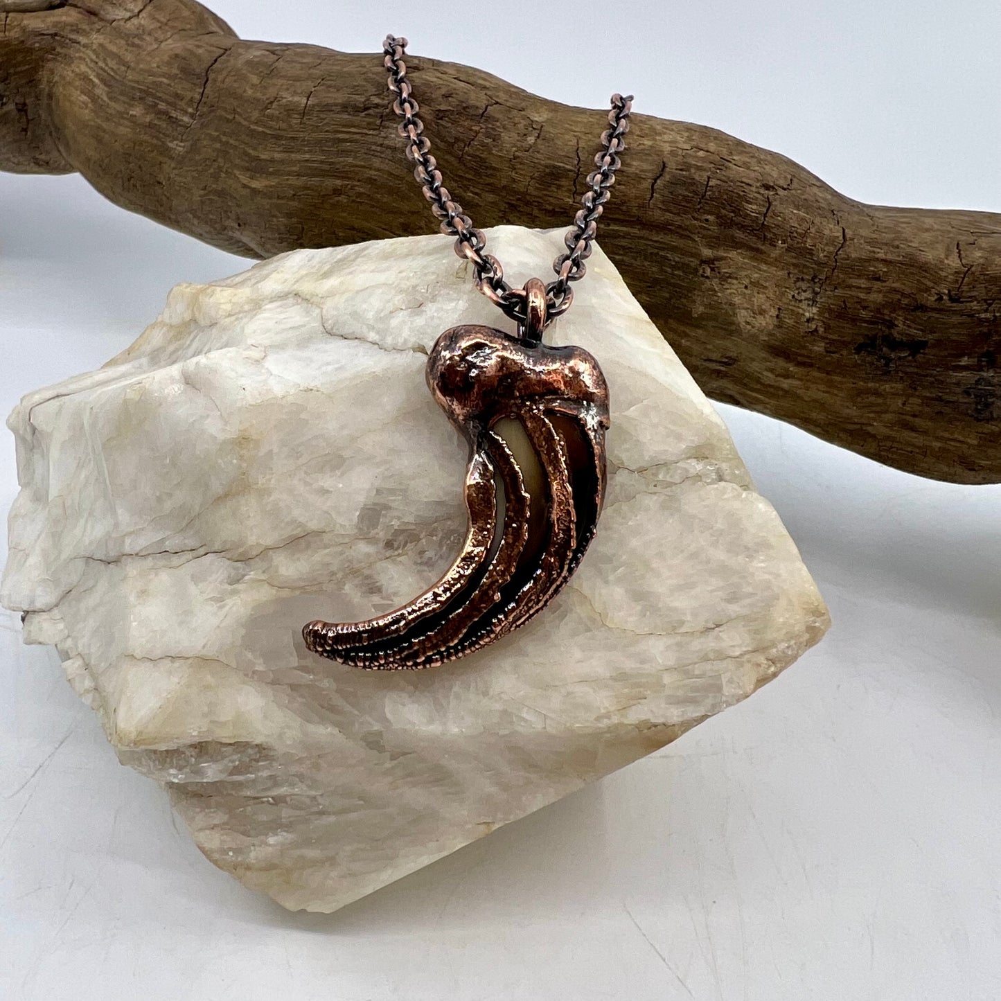 Black Bear Claw Necklace, Large/XL Front Claw - Copper Electroformed