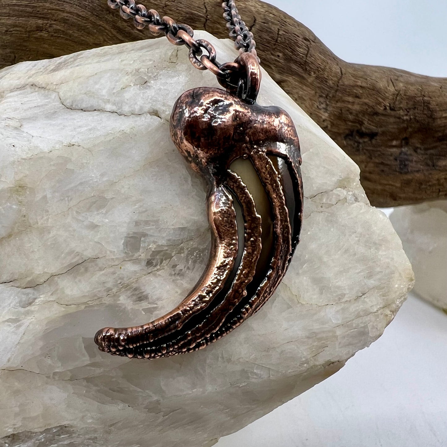 Black Bear Claw Necklace, Large/XL Front Claw - Copper Electroformed