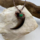 Black Bear Claw with Malachite Accent, Large Front Claw - Copper Electroformed Necklace