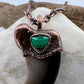 Black Bear Claw with Malachite Accent, Large Front Claw - Copper Electroformed Necklace