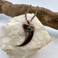 Black Bear Claw with Malachite Accent, Large Front Claw - Copper Electroformed Necklace