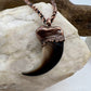 Black Bear Claw with Moonstone Accent, Large Front Claw - Copper Electroformed Necklace