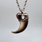 Black Bear Claw with Moonstone Accent, Large Front Claw - Copper Electroformed Necklace