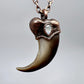 Black Bear Claw with Moonstone Accent, Large Front Claw - Copper Electroformed Necklace