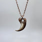 Black Bear Claw with Moonstone Accent, Large Front Claw - Copper Electroformed Necklace