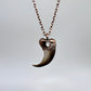 Black Bear Claw with Moonstone Accent, Large Front Claw - Copper Electroformed Necklace