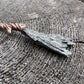 Kyanite Witch's Broom Necklace - Copper Electroformed