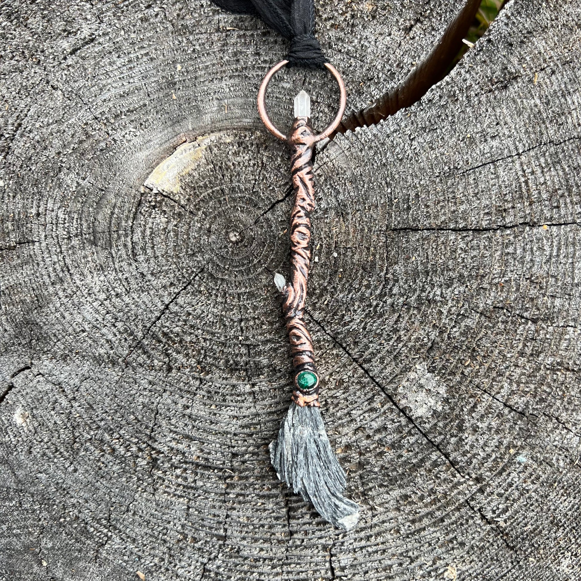 Grey Bone and Copper Necklace