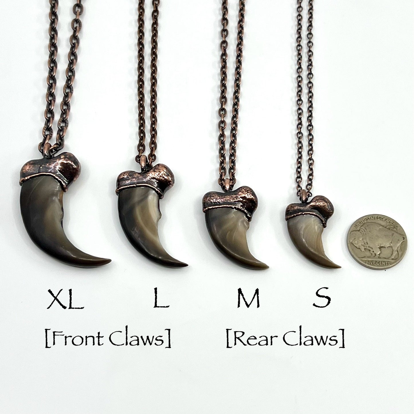 Black Bear Claw on Jasper and Montana Agate Bead Strand, Med/Lg Rear Claw - Copper Electroformed Necklace