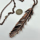 Real Feather Necklace, Large - Copper Electroformed