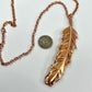 Real Feather Necklace, Large - Copper Electroformed