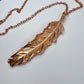 Real Feather Necklace, Large - Copper Electroformed