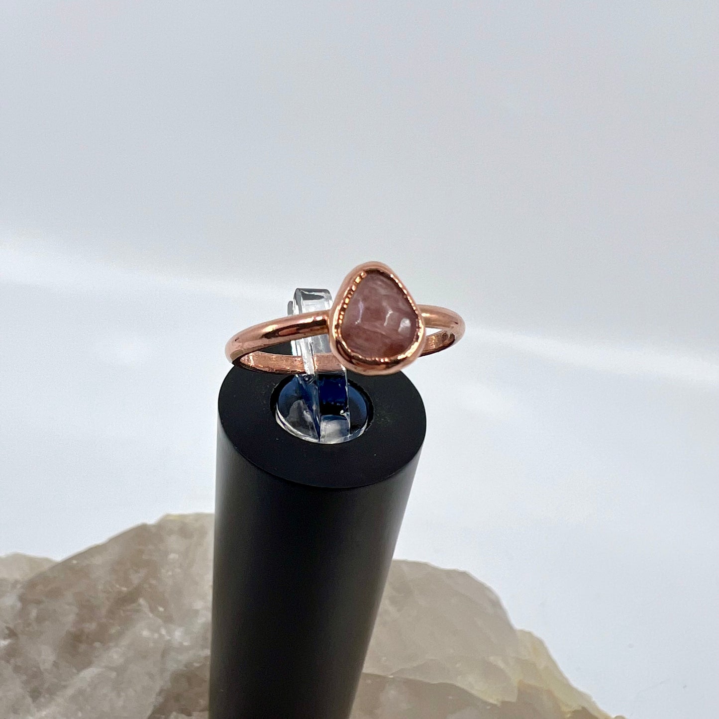 Size 7 Rhodochrosite Ring - Copper Electroformed