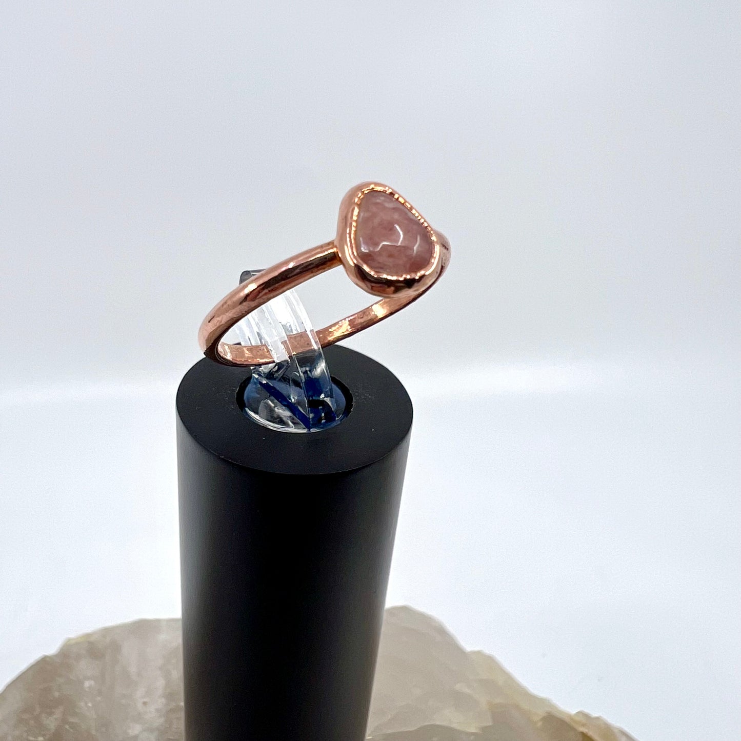 Size 7 Rhodochrosite Ring - Copper Electroformed