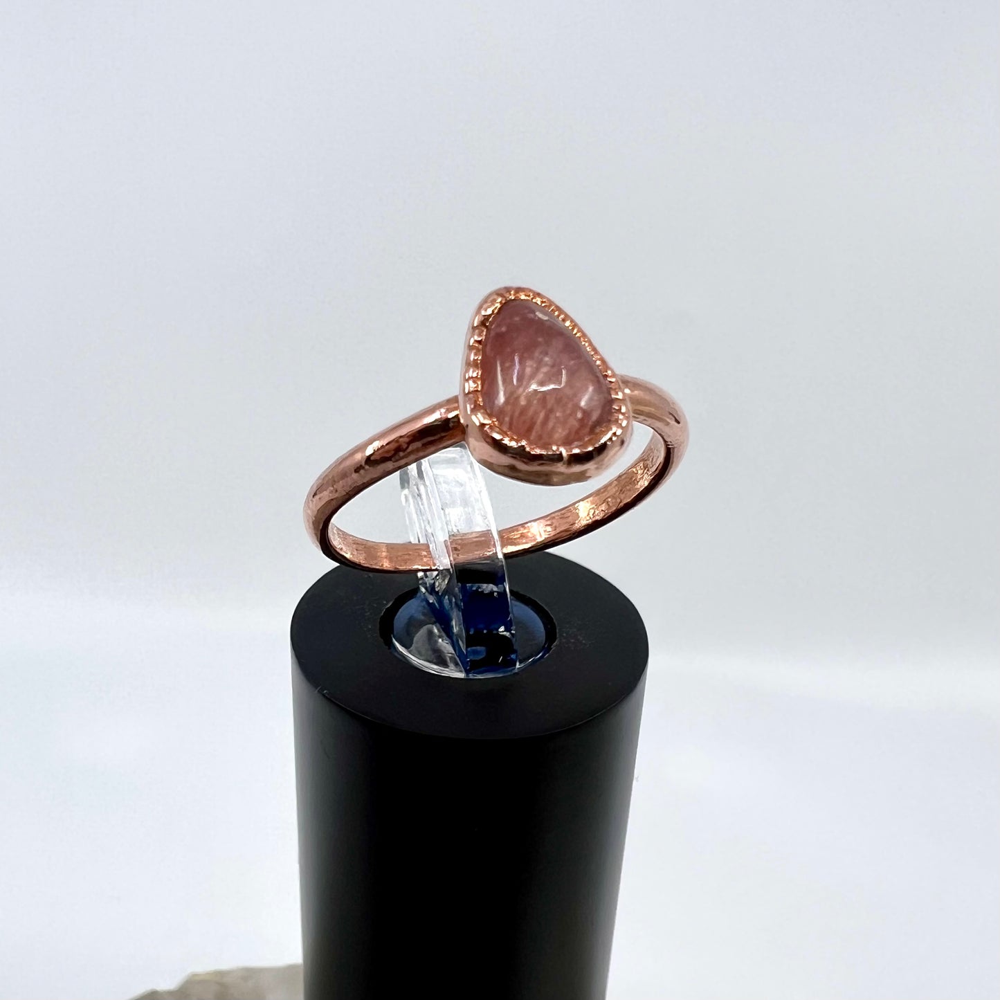 Size 6.25 Rhodochrosite Ring - Copper Electroformed