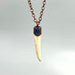 Antler Tip Necklace with Kyanite Accent - Copper Electroformed