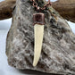 Antler Tip Necklace with Kyanite Accent - Copper Electroformed