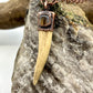 Antler Tip Necklace with Montana Agate Accent- Copper Electroformed