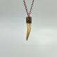 Antler Tip Necklace with Montana Agate Accent- Copper Electroformed