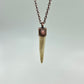 Antler Tip Necklace with Rhodochrosite Accent- Copper Electroformed