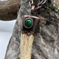 Antler Tip Necklace with Malachite Accent - Copper Electroformed