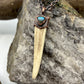 Antler Tip Necklace with Labradorite Accent - Copper Electroformed