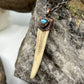 Antler Tip Necklace with Labradorite Accent - Copper Electroformed