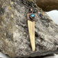 Antler Tip Necklace with Labradorite Accent - Copper Electroformed