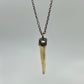 Antler Tip Necklace with Labradorite Accent - Copper Electroformed