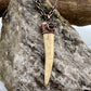 Antler Tip Necklace with Garnet Accent- Copper Electroformed