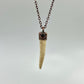 Antler Tip Necklace with Garnet Accent- Copper Electroformed