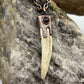 Antler Tip Necklace with Garnet Accent- Copper Electroformed