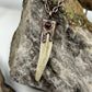 Antler Tip Necklace with Garnet Accent- Copper Electroformed