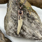 Antler Tip Necklace with Garnet Accent- Copper Electroformed