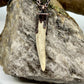 Antler Tip Necklace with Garnet Accent- Copper Electroformed