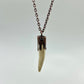 Antler Tip Necklace with Garnet Accent- Copper Electroformed