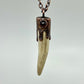 Antler Tip Necklace with Garnet Accent- Copper Electroformed