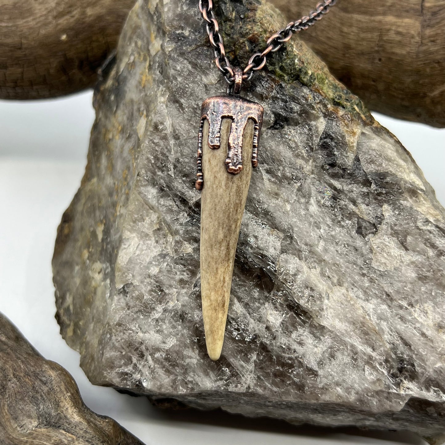 Antler Tip Necklace - Copper Electroformed